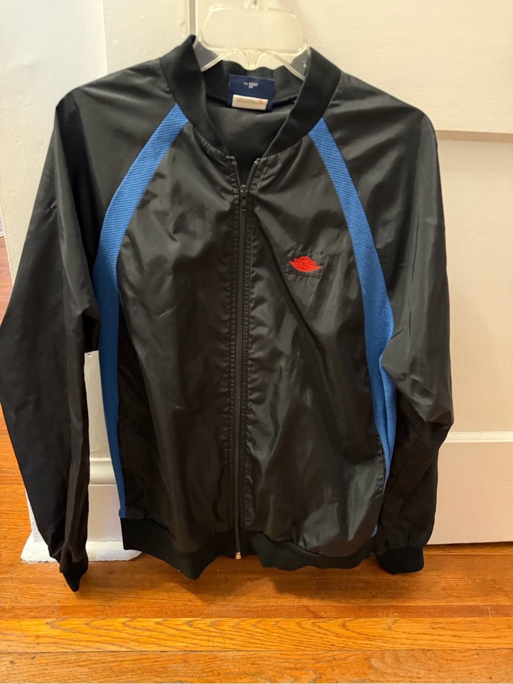 Men's Black and Royal Blue Air Jordan Warm Up Jacket 1985 by Nike Size Large OG